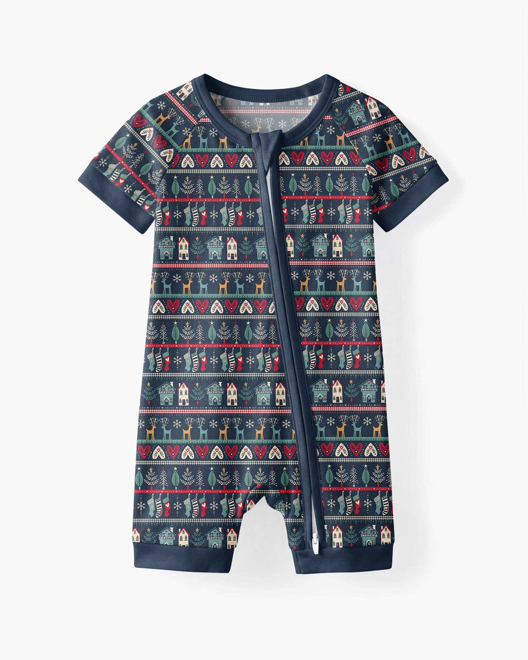 Vintage Nordic Christmas Bamboo Shorty Zippy