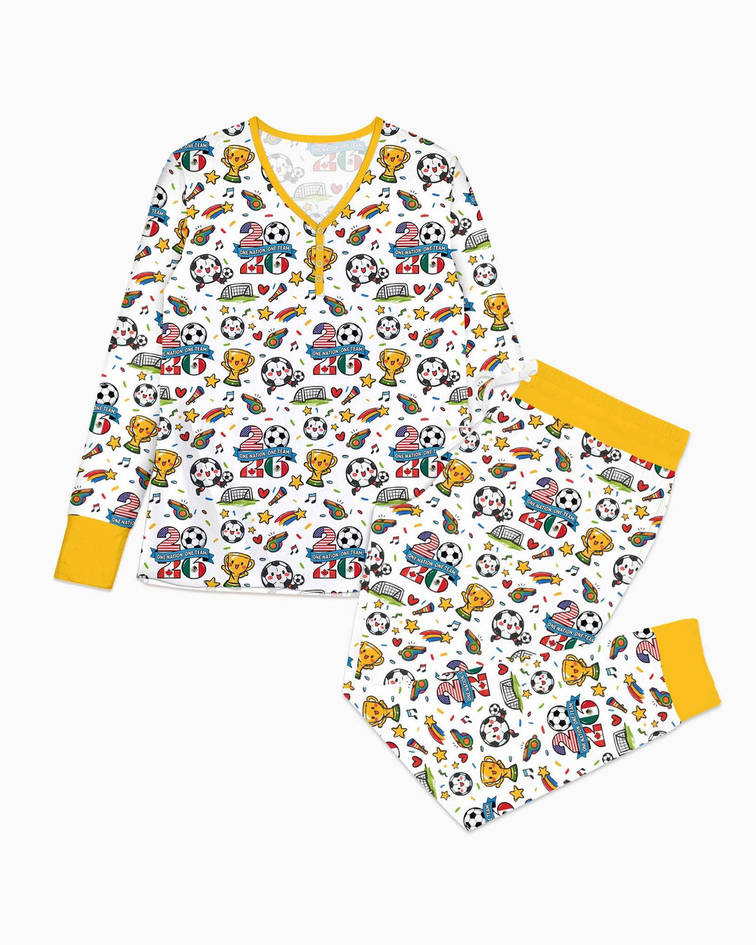 Soccer Fever 2026 Family Matching Bamboo Women Pajama Set