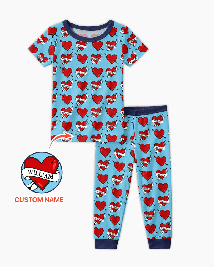 Zweiteiliges, kurzärmliges Pyjama-Set mit Marienkäfern
