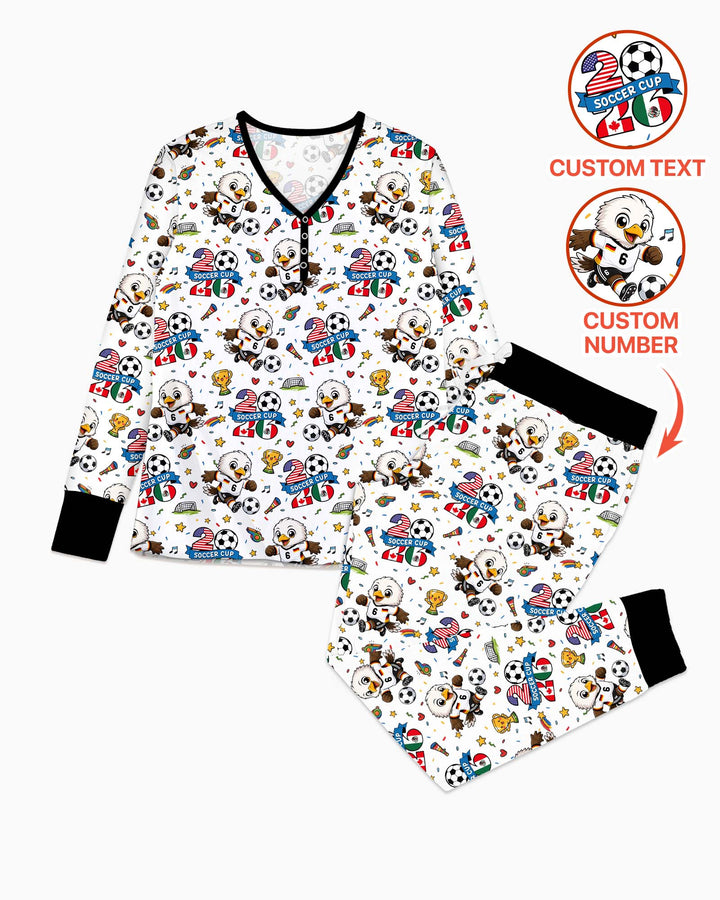 Plantilla de conjunto de pijama de mujer de bambú