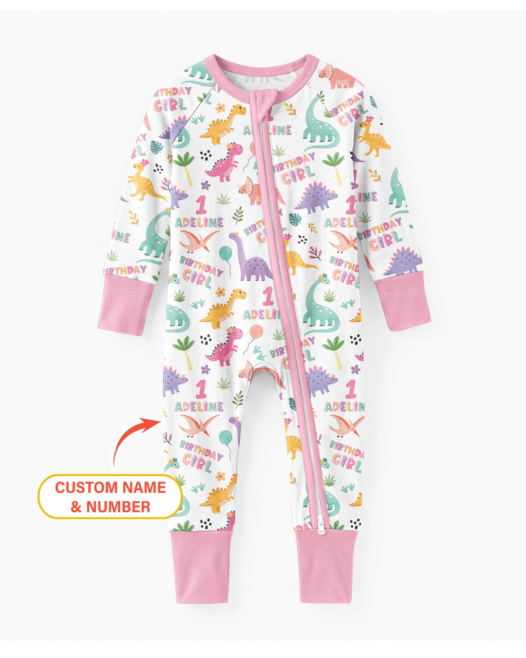 Personalized Dinosaur Birthday Bamboo Convertible Zippy