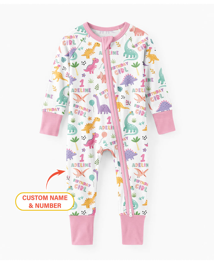 Personalized Dinosaur Birthday Bamboo Convertible Zippy