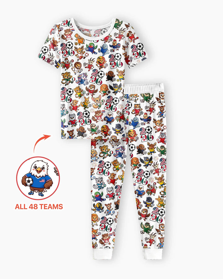 Conjunto de pijama de dos piezas de manga corta de bambú