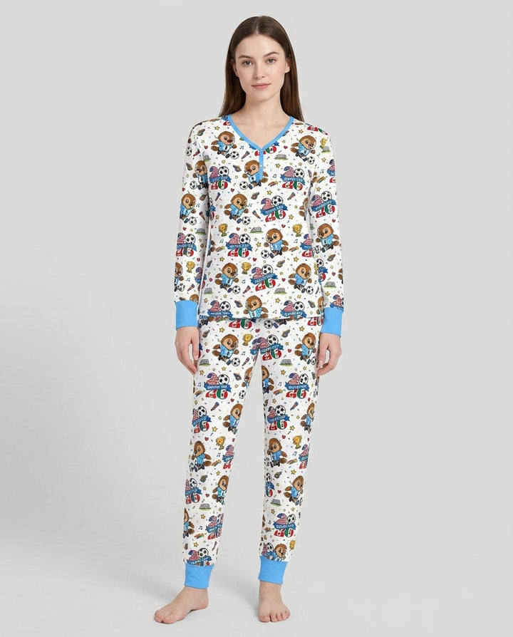 Plantilla de conjunto de pijama de mujer de bambú