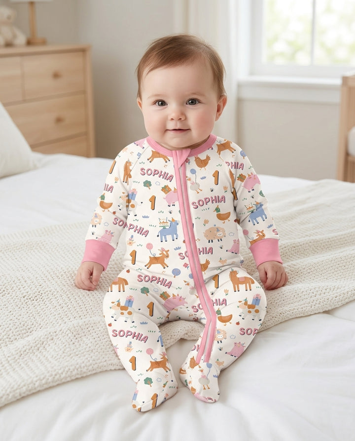 Personalized Farm Animals Birthday Bamboo Convertible Zippy