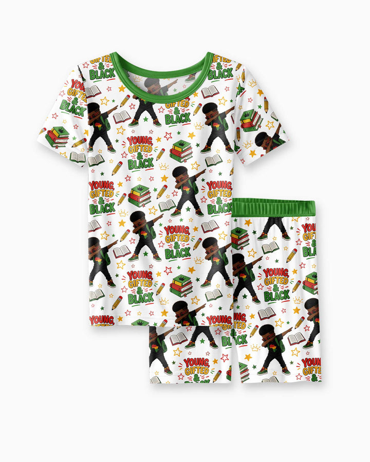 Conjunto de Pijama de Dos Piezas de Bambú con Mangas Cortas y Pantalones Cortos