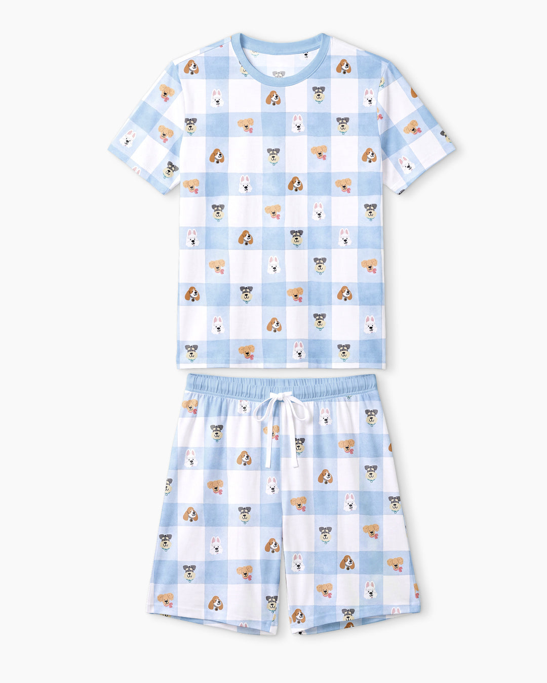 Plaid Pals Family Matching Bamboo Men Short Sleeve Short Pajama Set
