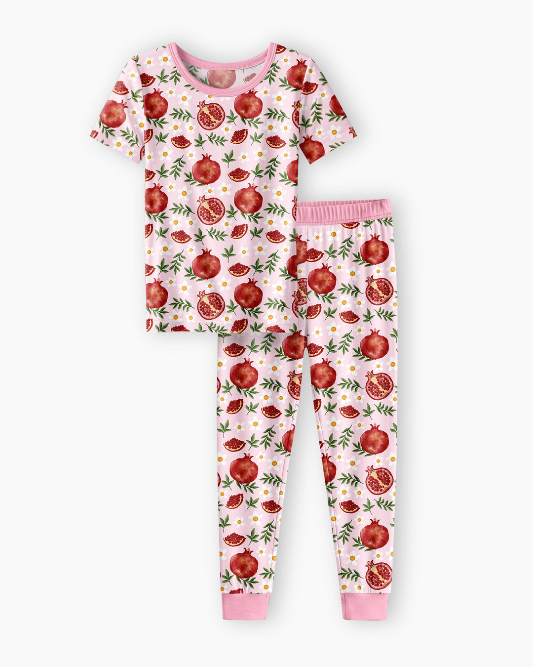 Pomegranate Garden Joy Family Matching Bamboo Two Piece Short Sleeve Pajama Set