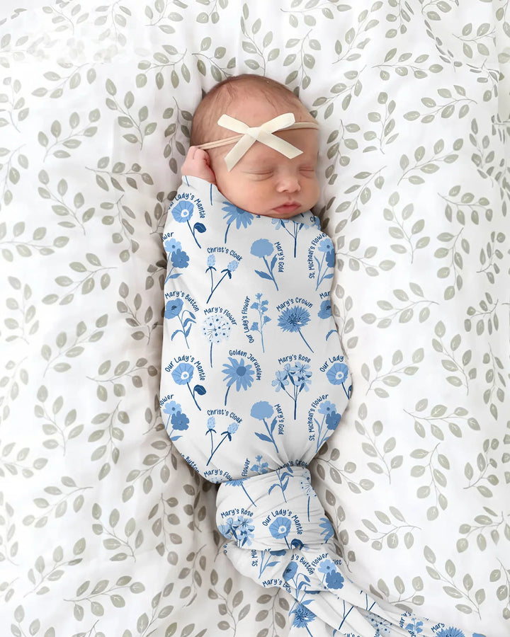Mary's Garden swaddle blanket
