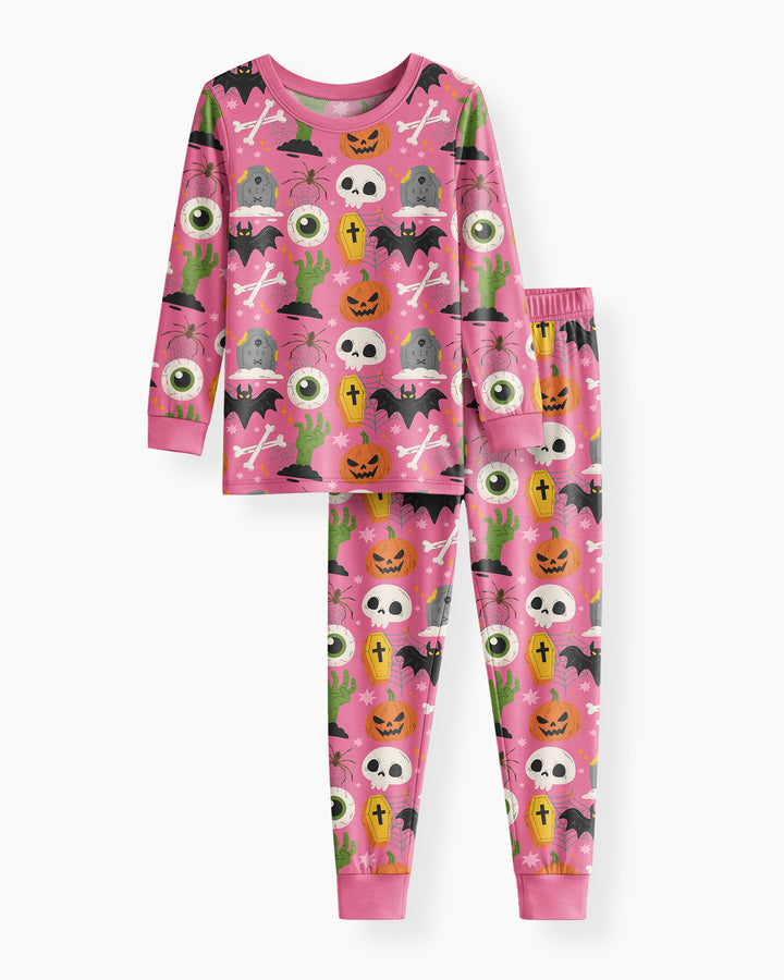 Little Monsters Bamboo Two Piece Long Sleeve Pajama Set For Halloween