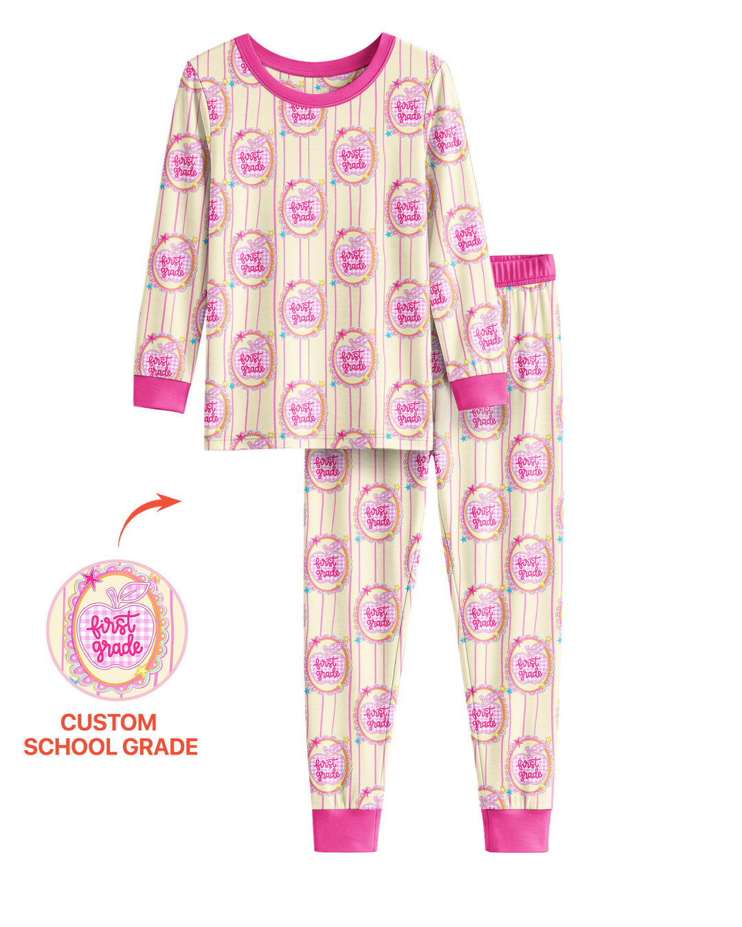 Conjunto de pijama de dos piezas de bambú con mangas largas, plantilla PERSONALIZADA