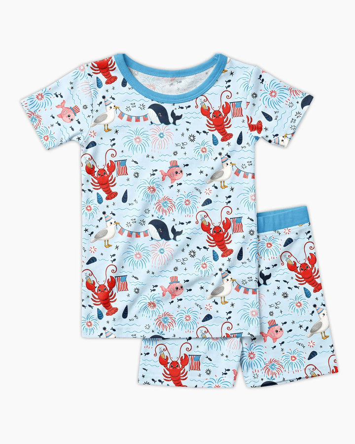 Schlafanzug-Set zweiteilig, kurze Ärmel, kurze Hose, Bambus