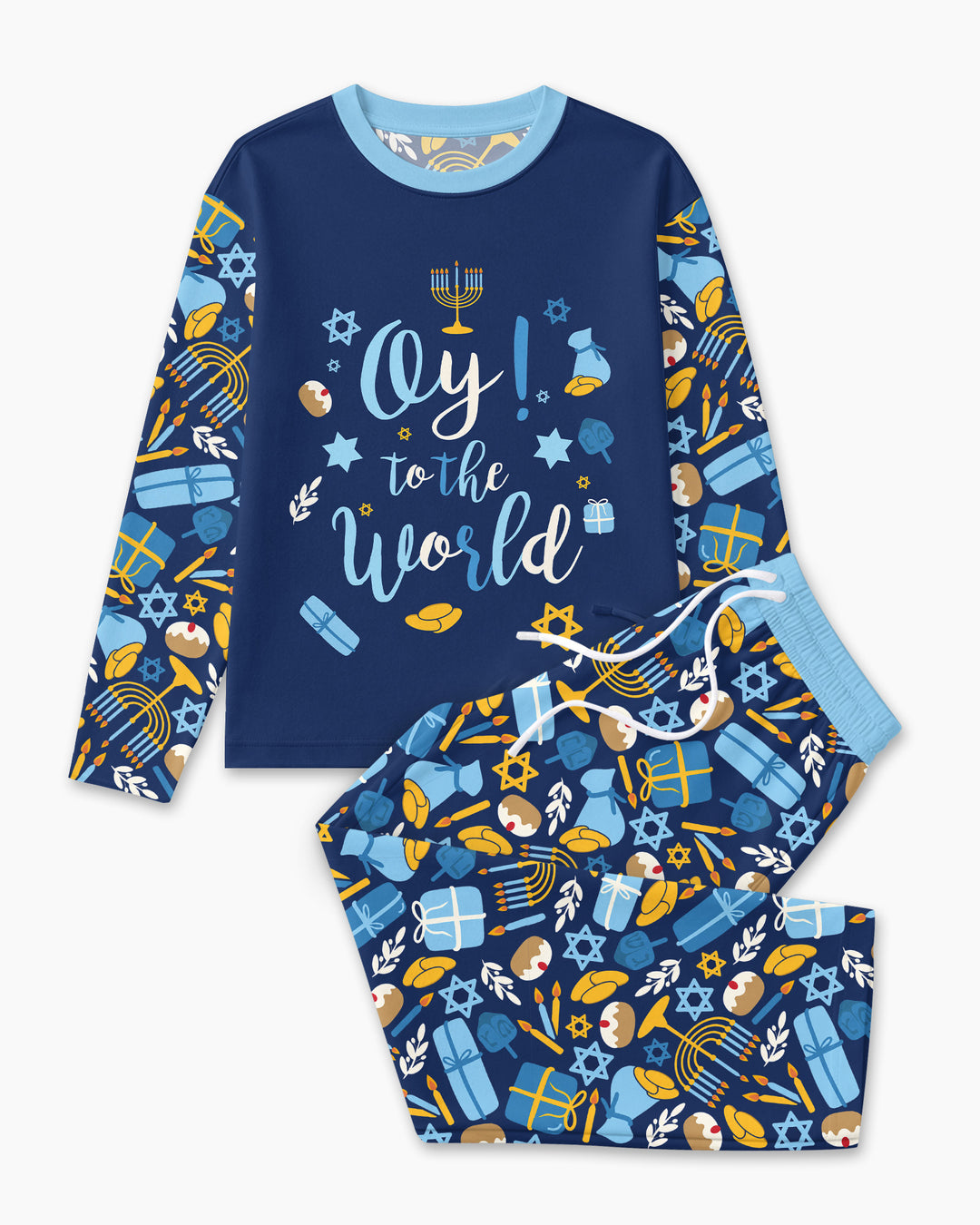 Oy to the World Hanukkah Bamboo Men's Pajama Set