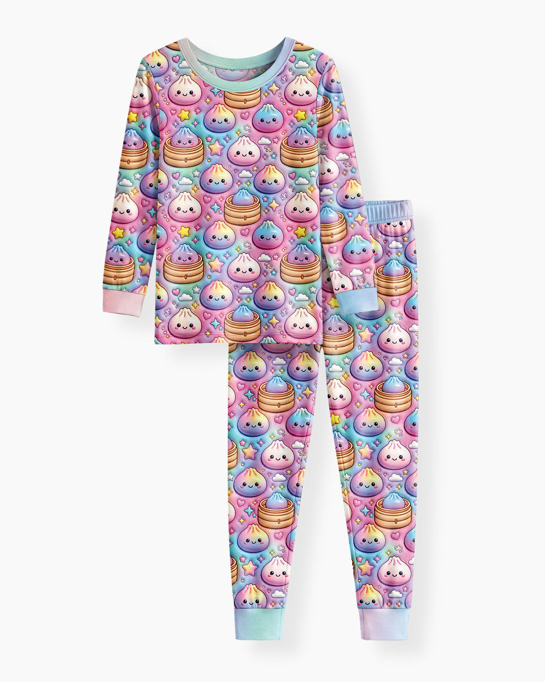 Glitter Dumpling Galaxy Bamboo Two Piece Long Sleeve Pajama Set