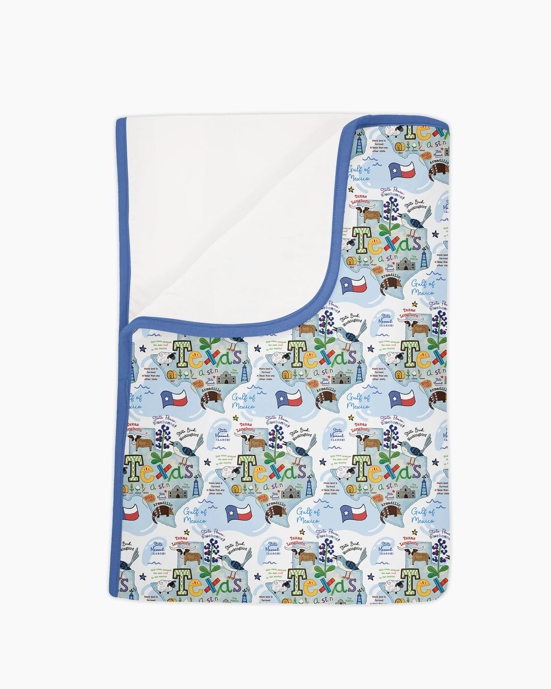Texas Map Family Matching Bamboo Blanket