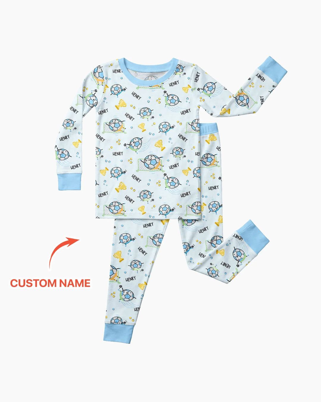 Custom Name Soccer Dad Team Matching Two Piece Long Sleeve Pajama Set
