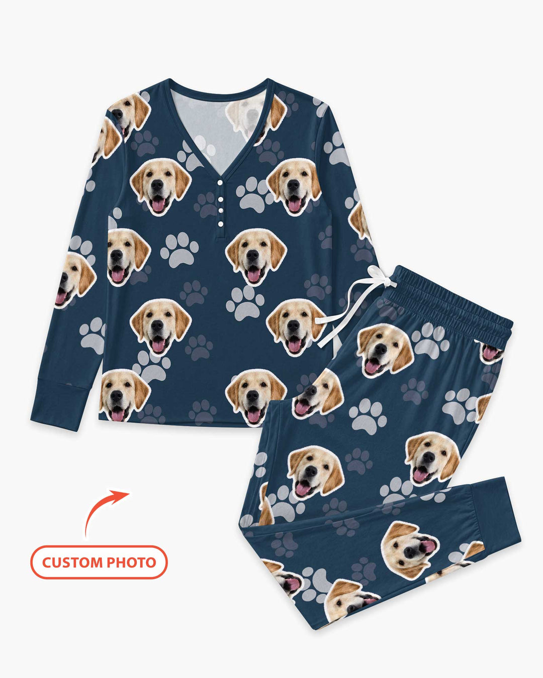 Personalized Dog & Cat Photo Bamboo Women Pajama Set