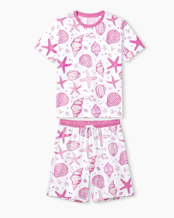 Coastal Charm Family Matching Bamboo Men Short Sleeve Short Pajama Set