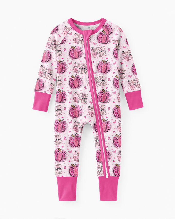 We Wear Pink Pumpkin Mommy & Me Matching Bamboo Convertible Zippy