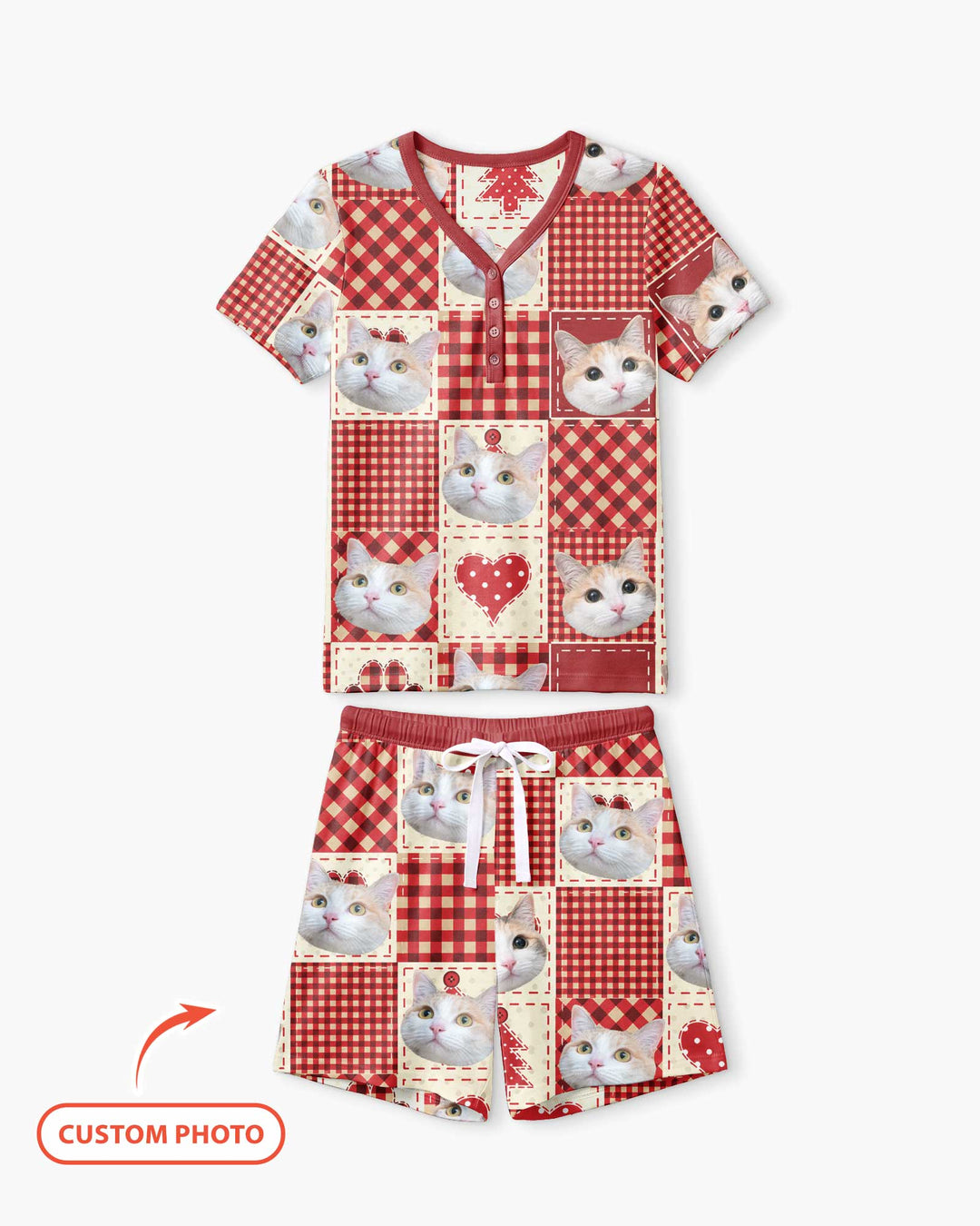 Christmas Ugly Pet Bamboo Women Short Sleeve Short Pajama Set