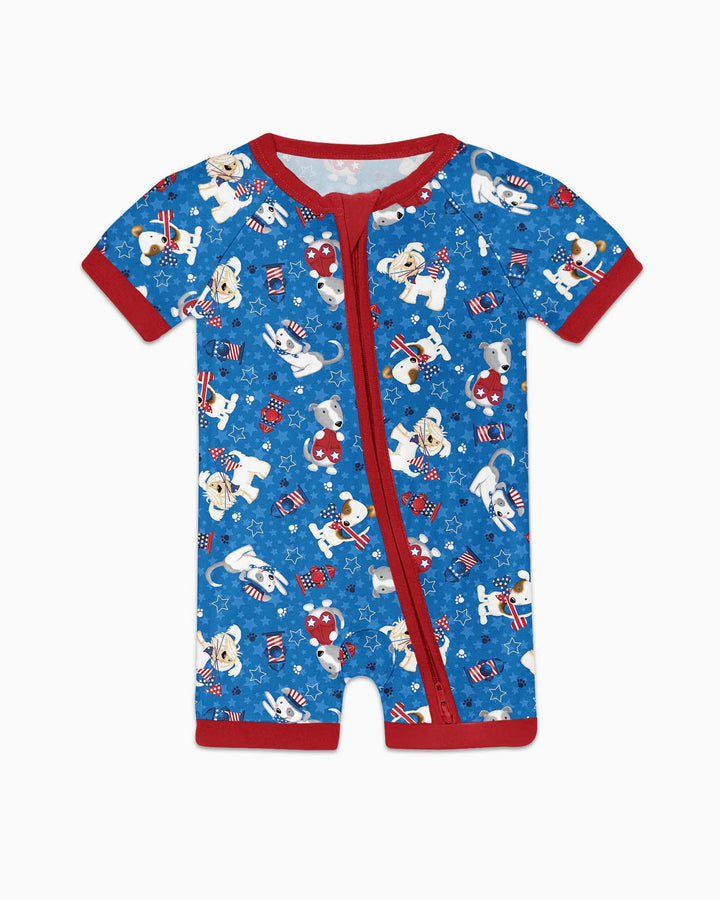 Red, White & Woof Family Matching Bamboo Shorty Zippy