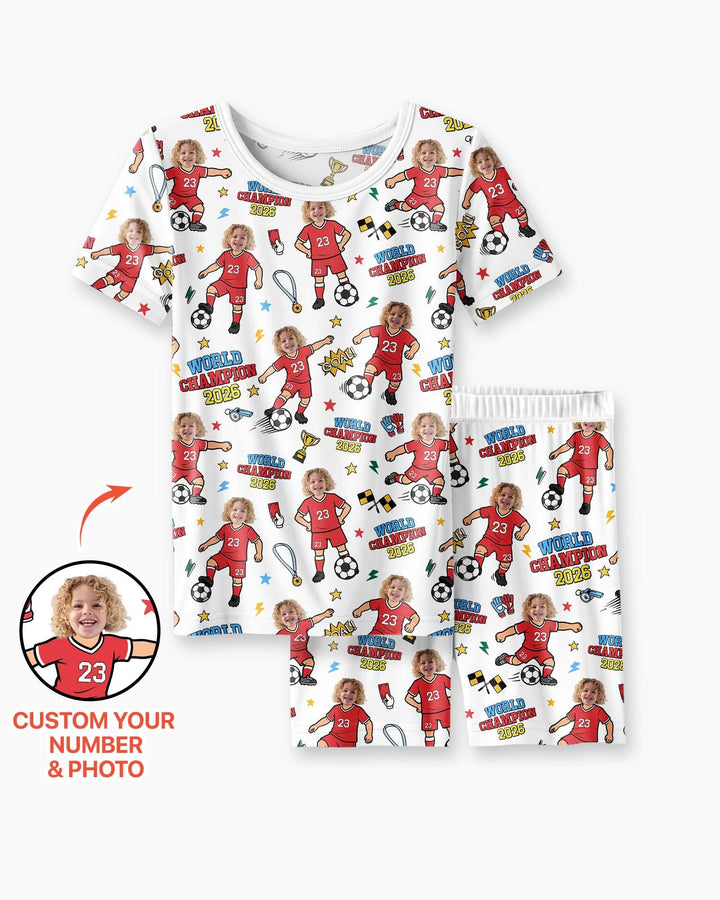 Pijama de bambú de dos piezas de manga corta con pantalón corto, plantilla personalizada