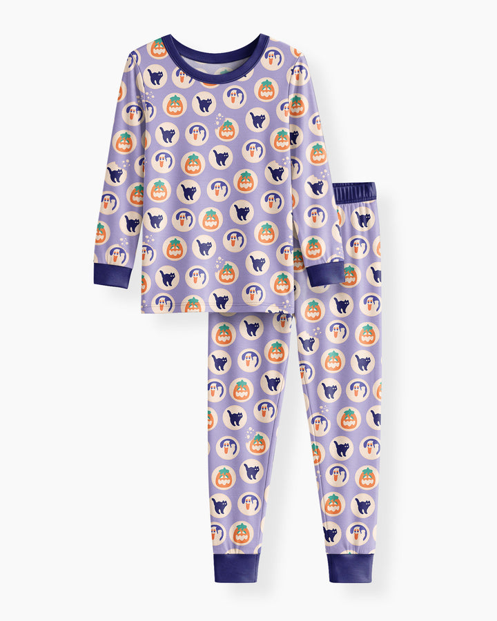 Zweiteiliges Langarm-Pyjama-Set mit Sommerfrüchten