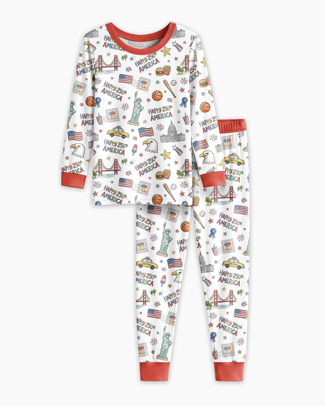 Zweiteiliges Langarm-Pyjama-Set mit Sommerfrüchten