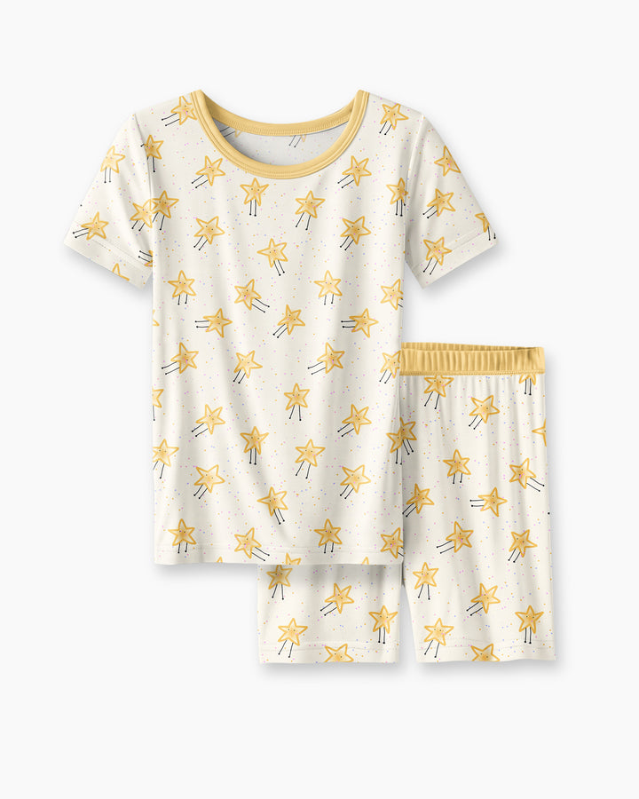 Happy Little Stars Family Matching Bamboo Two Piece Short Sleeve Shorts Pajama Set