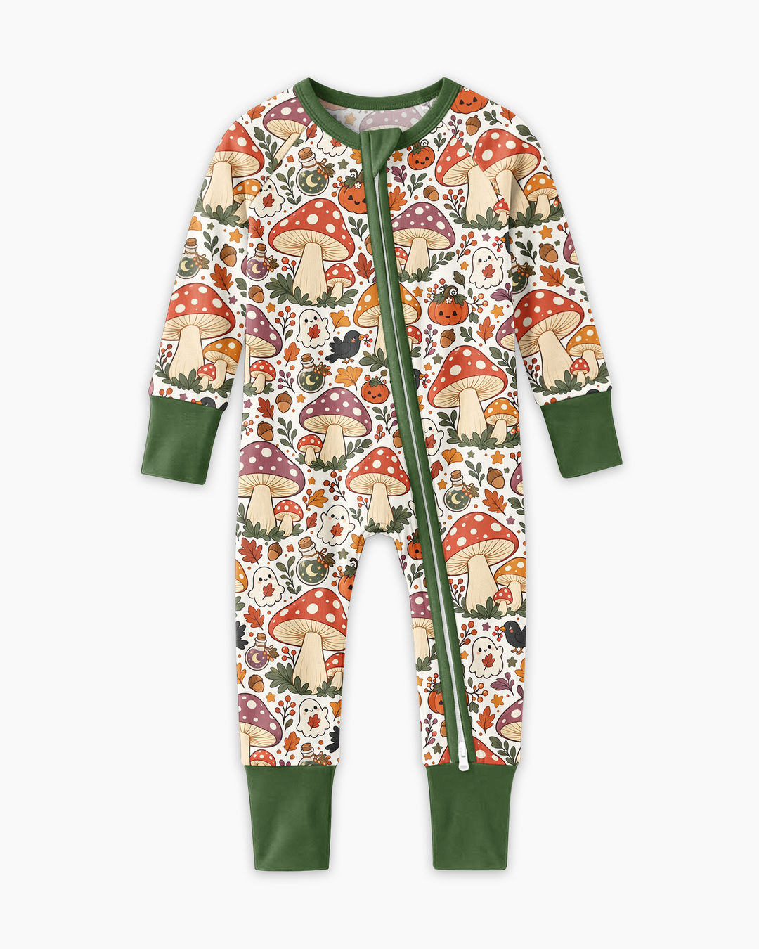 Fall Ghost Mushrooms Bamboo Convertible Zippy