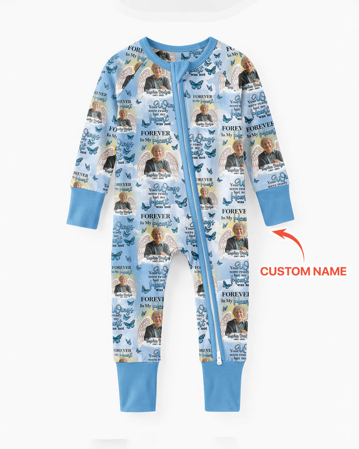 Custom Photo Forever In My Heart Family Matching Bamboo Convertible Zippy