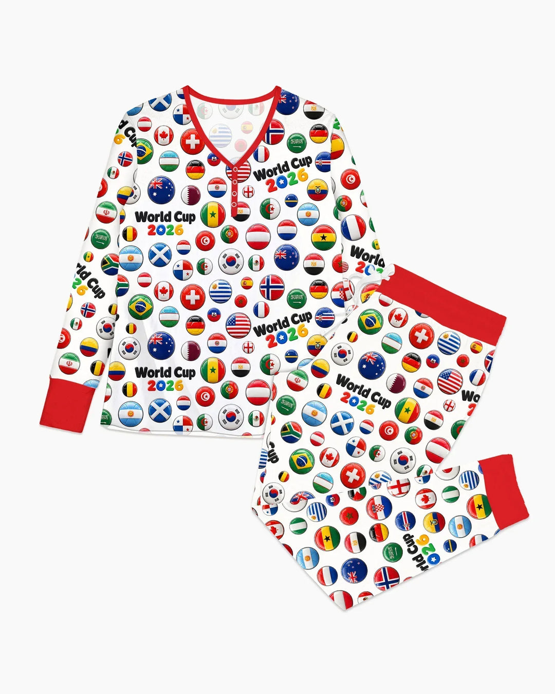 Soccer Cup All Country Balls Bamboo Women Pajama Set