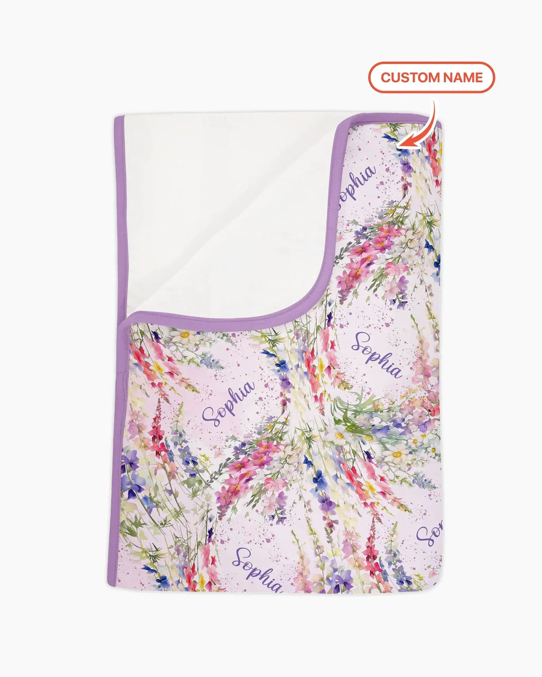 Custom Name Birth Month Flowers Bamboo Blanket