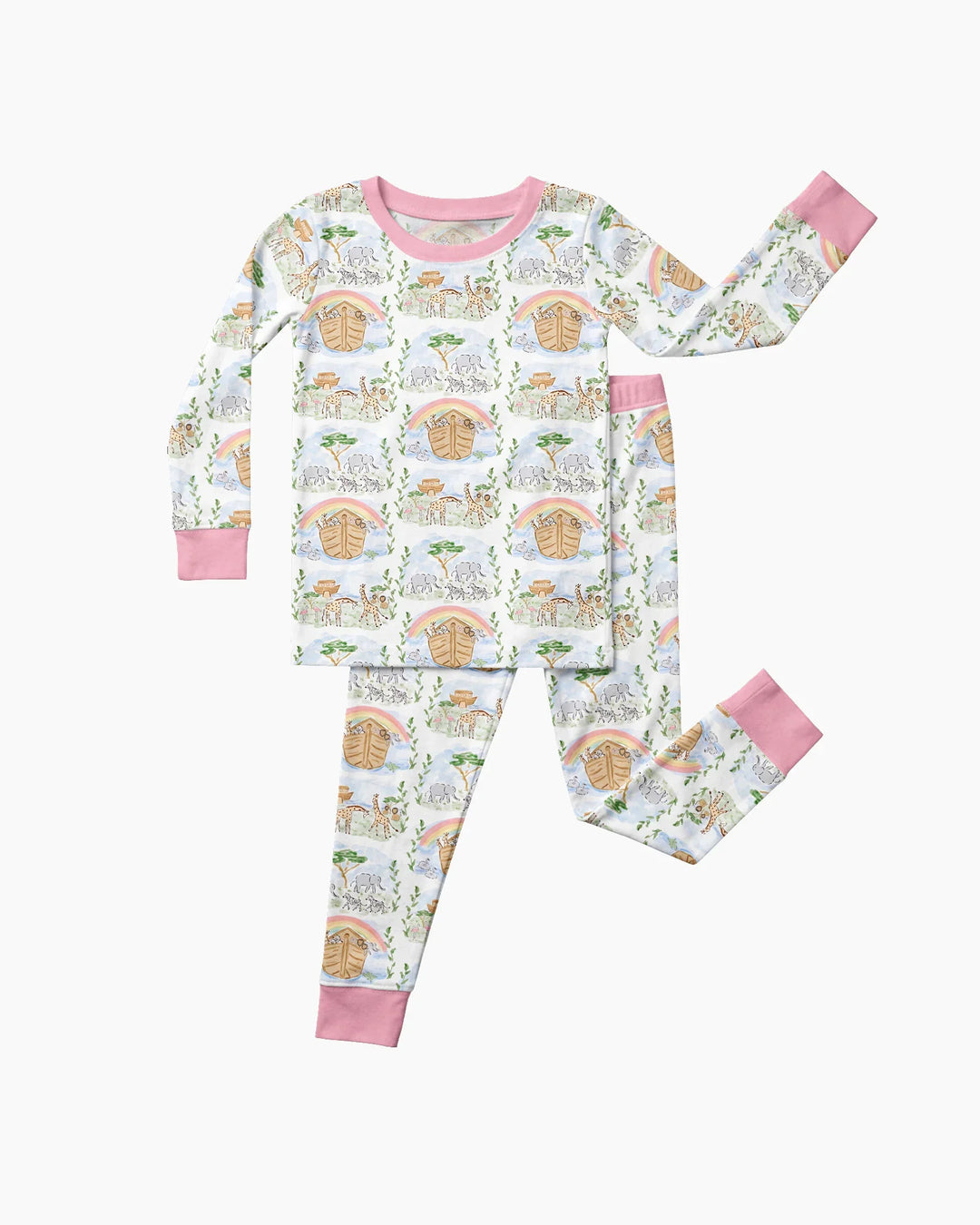 Noah And The Ark Bamboo Two Piece Long Sleeve Pajama Set