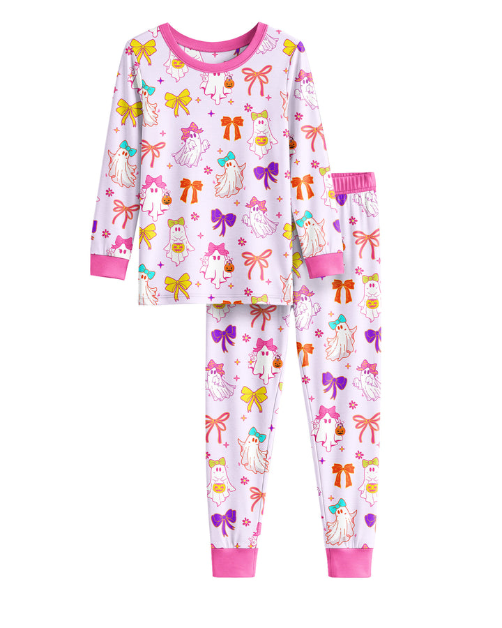 Coquette Ghost & Bow Bamboo Two Piece Long Sleeve Pajama Set