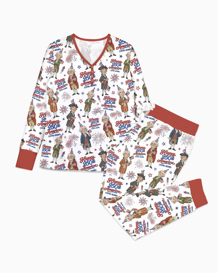 Party Like It's 1776 Family Matching Bamboo Women Pajama Set