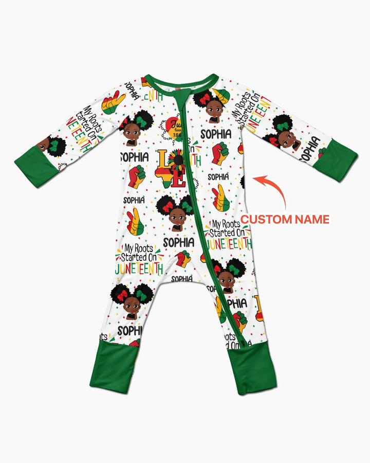 Custom Name My Roots Started On Juneteenth Bamboo Convertible Zippy