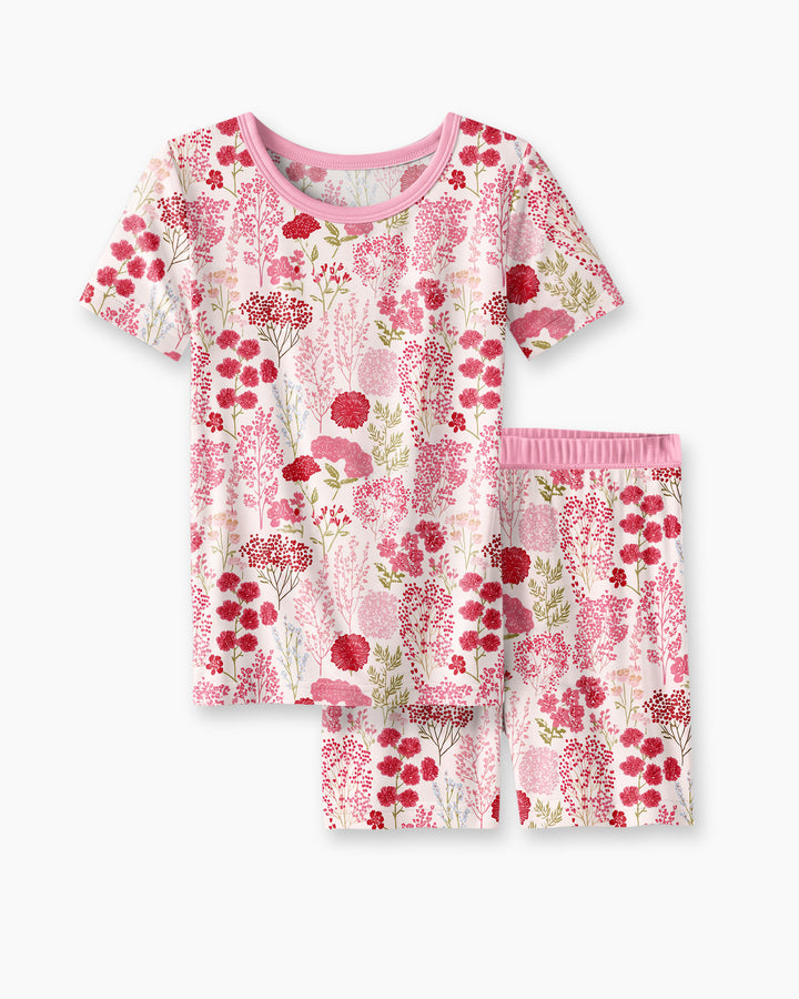 Blushing Wildflowers Bamboo Two Piece Short Sleeve Shorts Pajama Set