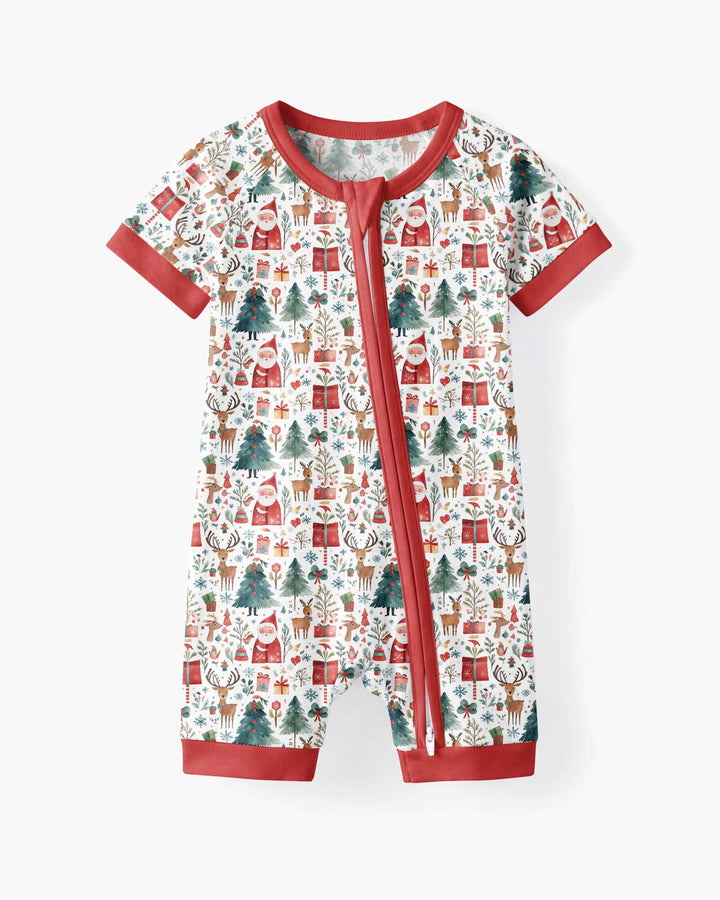 Christmas Tree Santa Bamboo Shorty Zippy
