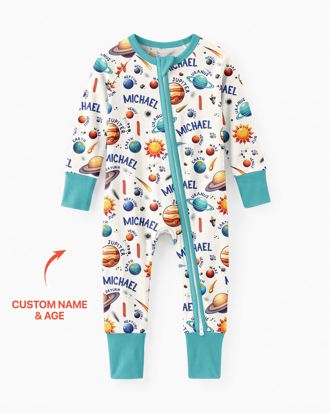 Personalized Birthday Solar System Bamboo Convertible Zippy