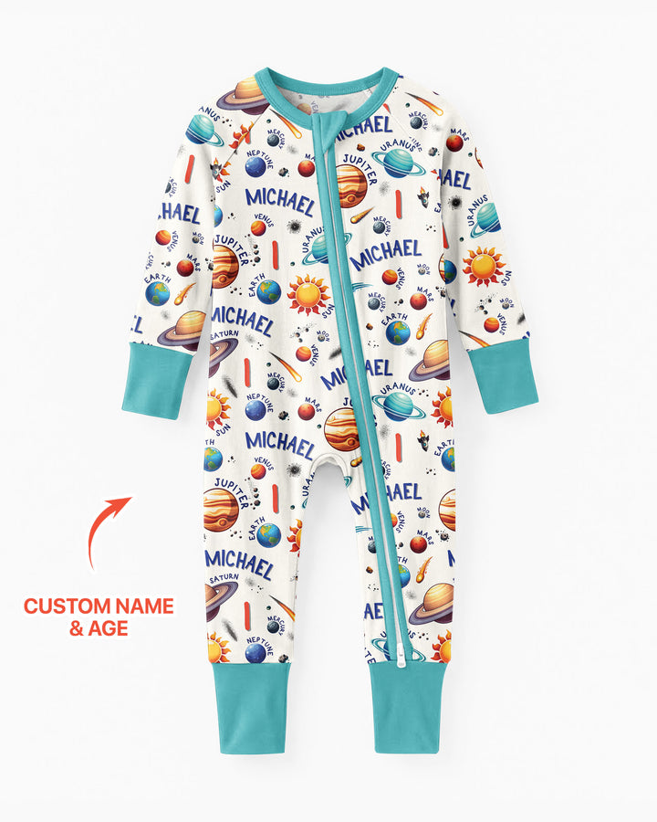 Personalized Birthday Solar System Bamboo Convertible Zippy