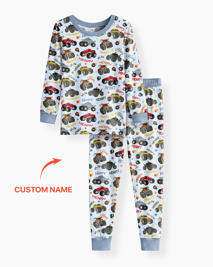 Zweiteiliges Langarm-Pyjama-Set mit Sommerfrüchten