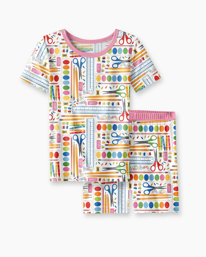 Craft Corner Bamboo Two Piece Short Sleeve Shorts Pajama Set
