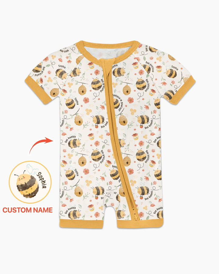 Bee Kind Custom Name Bamboo Shorty Zippy