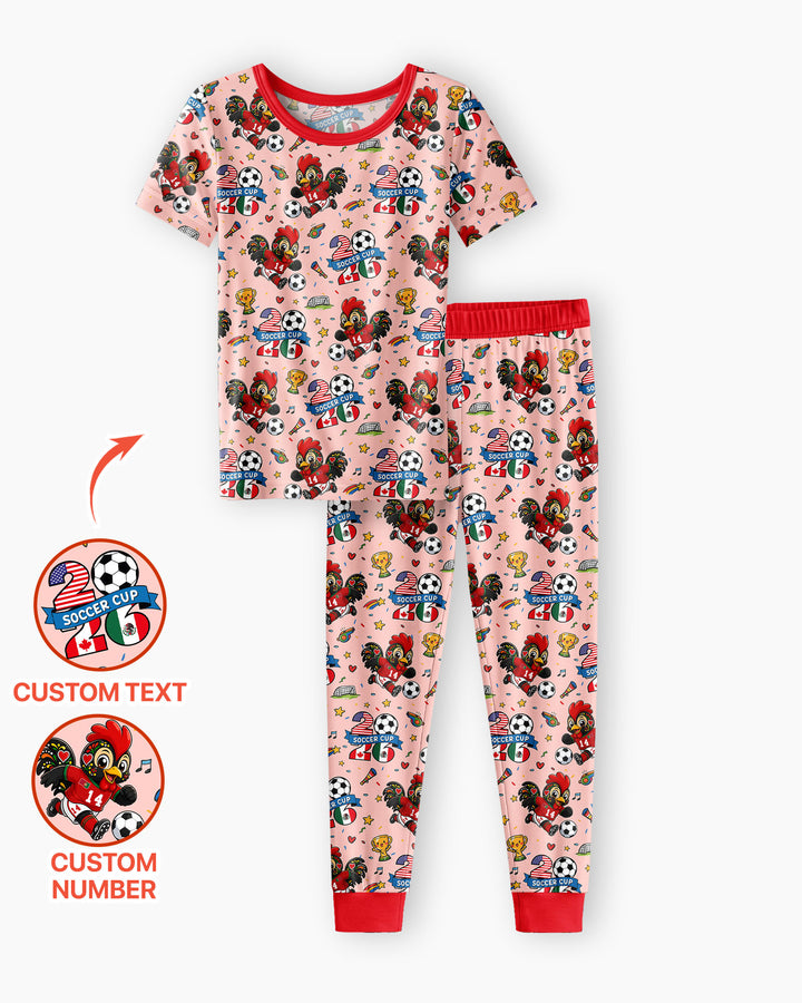 Conjunto de pijama de dos piezas de bambú de manga corta, plantilla personalizada