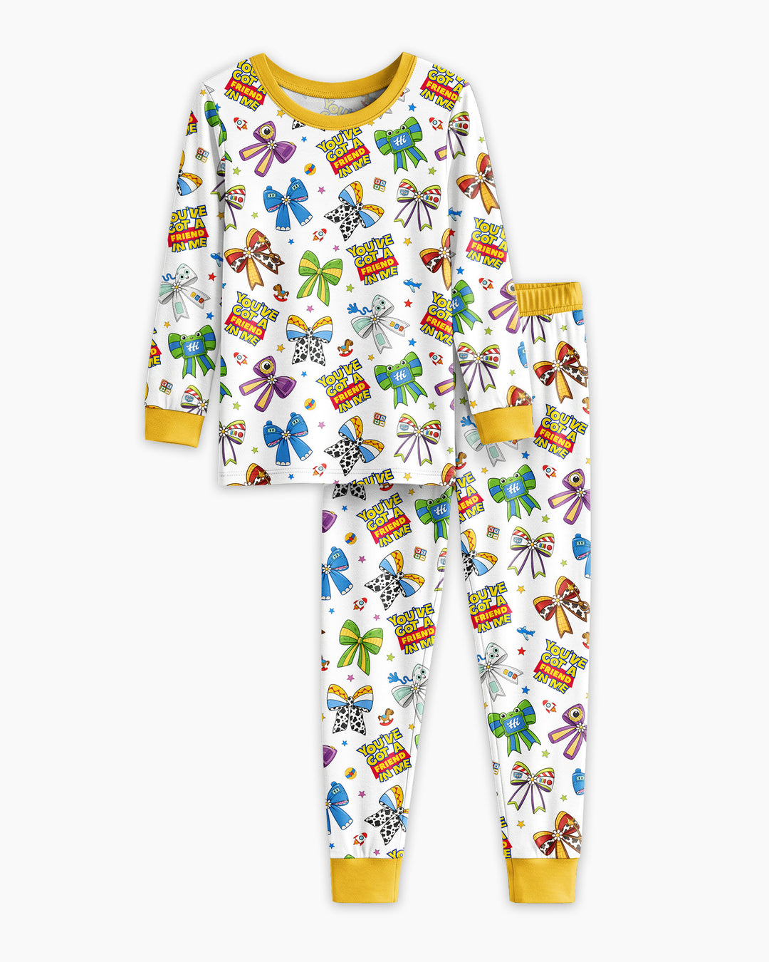 Magical Mirror Bow Bamboo Two Piece Long Sleeve Pajama Set