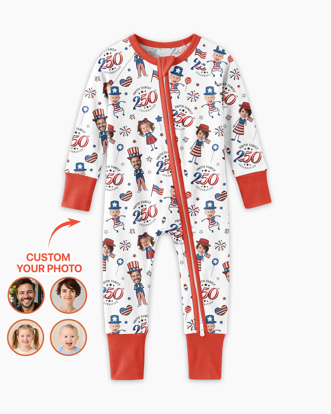 Custom Photo Smith Family Celebration Bamboo Convertible Zippy