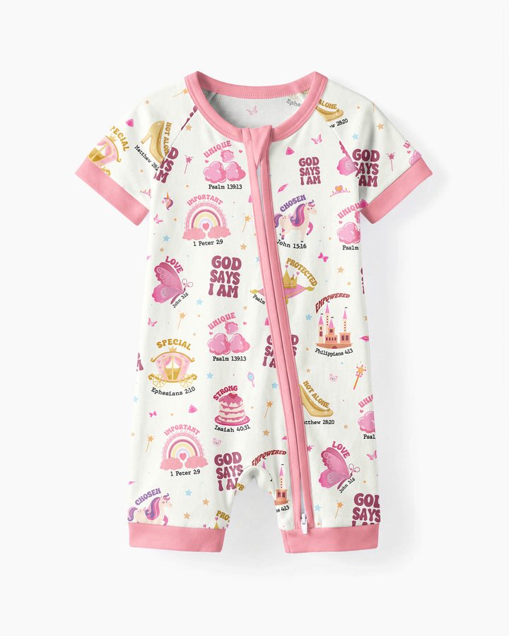 God Says I Am Girl Bamboo Shorty Zippy