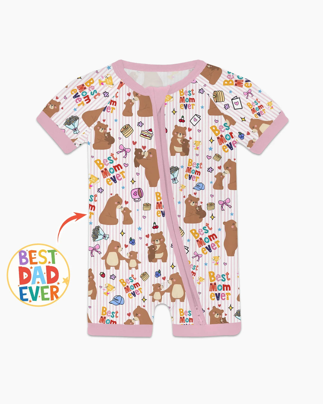 Best Mama Bear Ever Family Matching Shorty Zippy