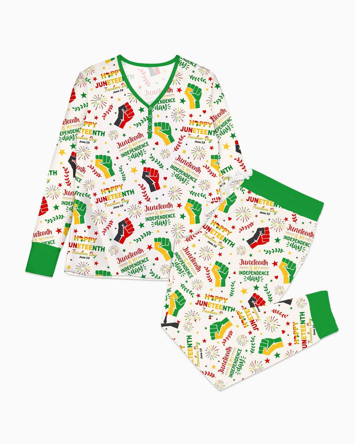 Plantilla de conjunto de pijama de mujer de bambú